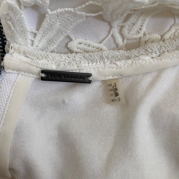 Elie Tahari white royal blue lace crochet floral sleeveless casual maxi dress - Picture 8 of 9